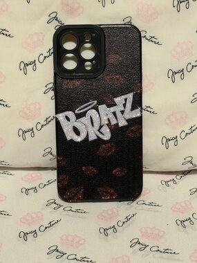 Black “BRATZ” iPhone 13 Pro Max case with edgy glam vibe 🖤💋